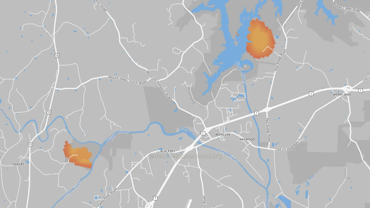 Bike Grade map of 27559, NC