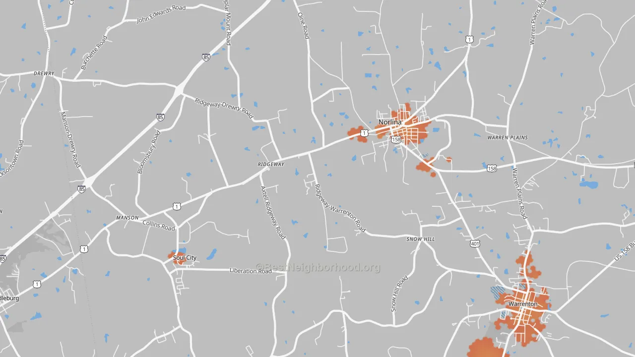 Bike Grade map of 27563, NC