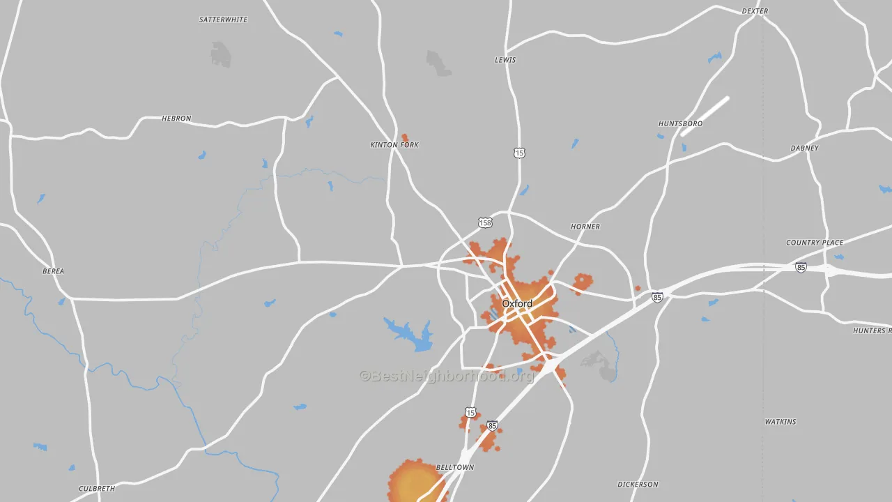 Bike Grade map of 27565, NC