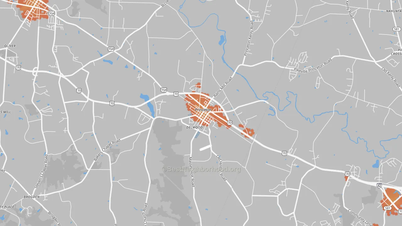 Bike Grade map of 27569, NC