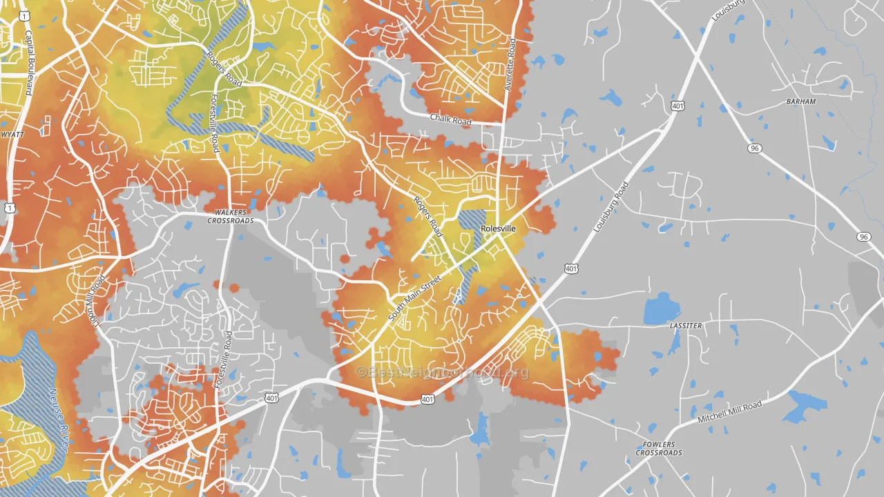 Bike Grade map of 27571, NC