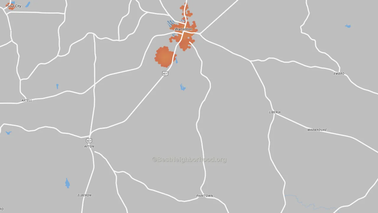 Bike Grade map of 27589, NC