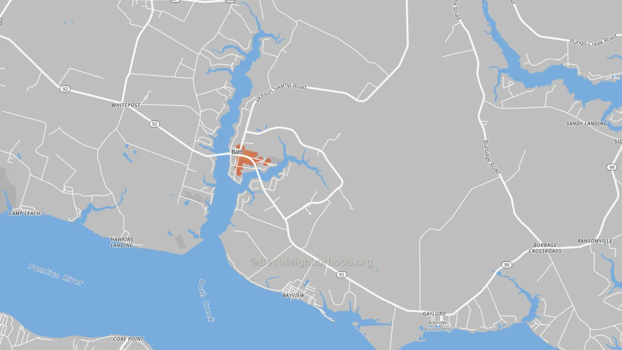 Bike Grade map of 27808, NC
