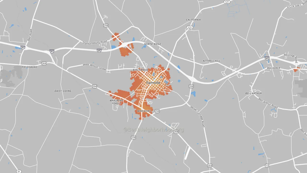 Bike Grade map of 27828, NC