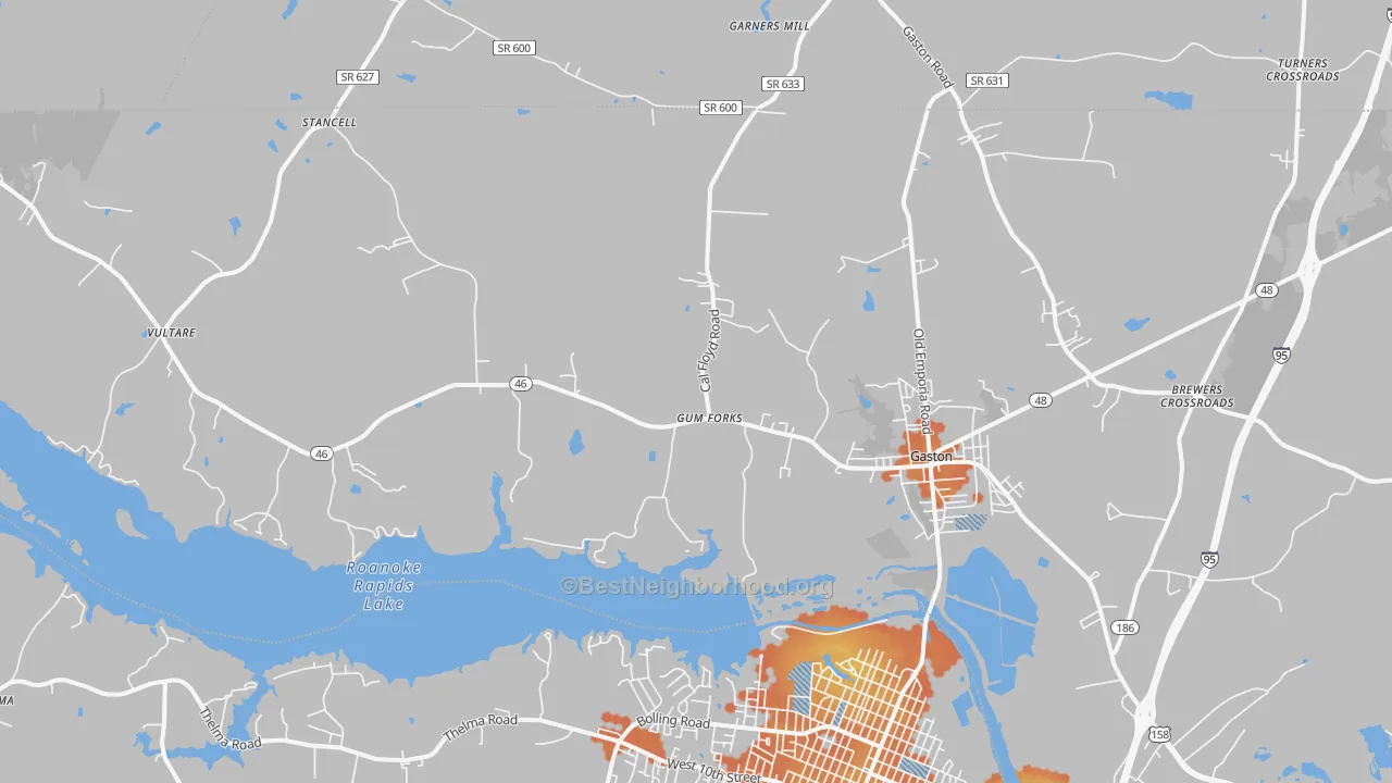 Bike Grade map of 27832, NC