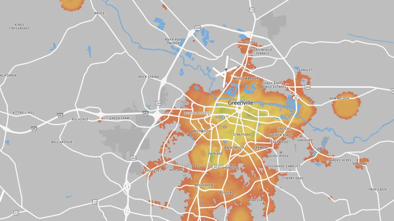 Bike Grade map of 27834, NC