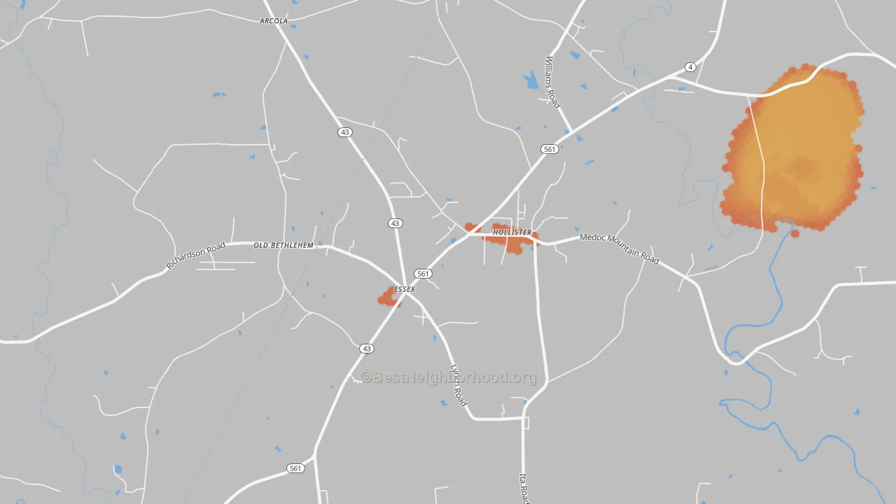 Bike Grade map of 27844, NC