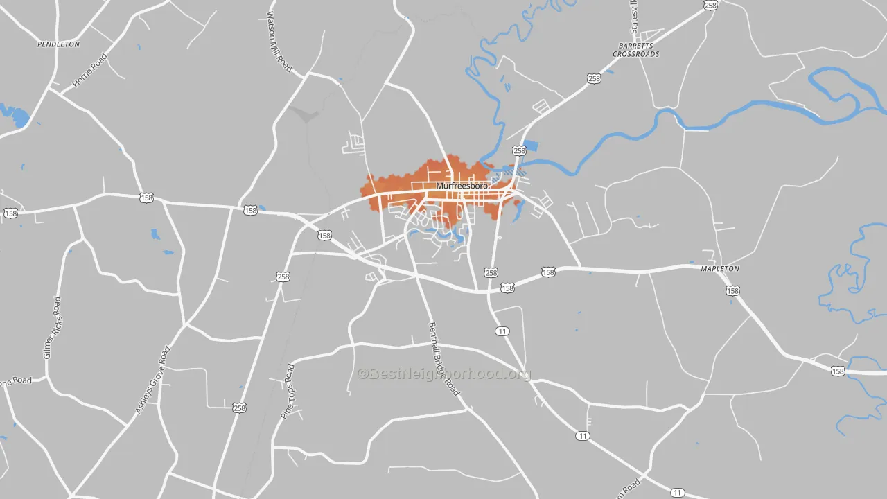 Bike Grade map of 27855, NC