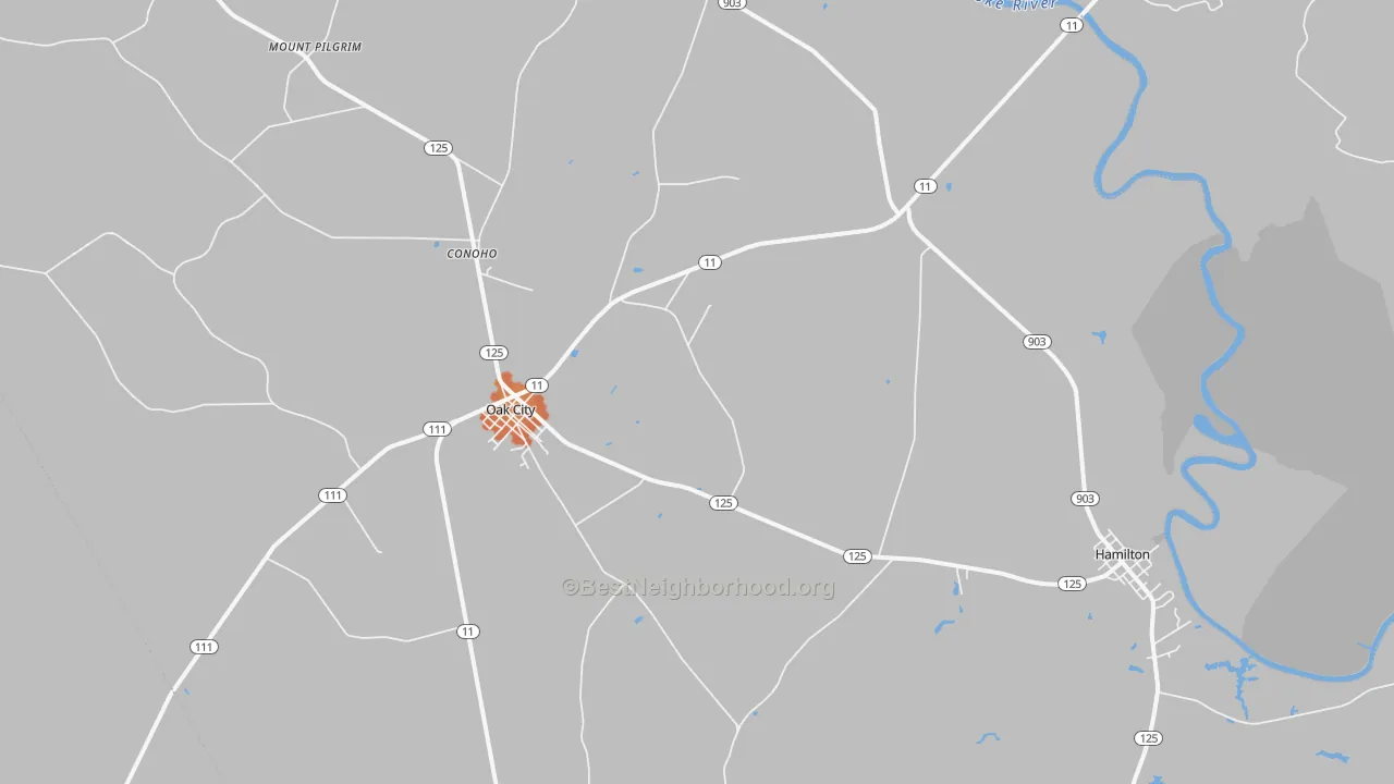 Bike Grade map of 27857, NC