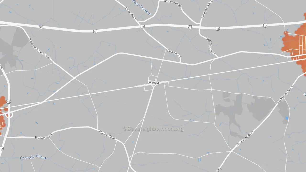 Bike Grade map of 27861, NC