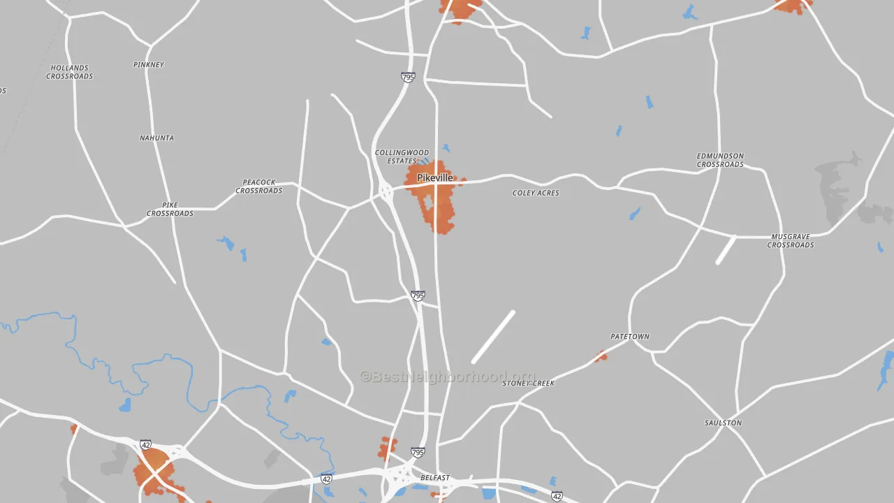 Bike Grade map of 27863, NC