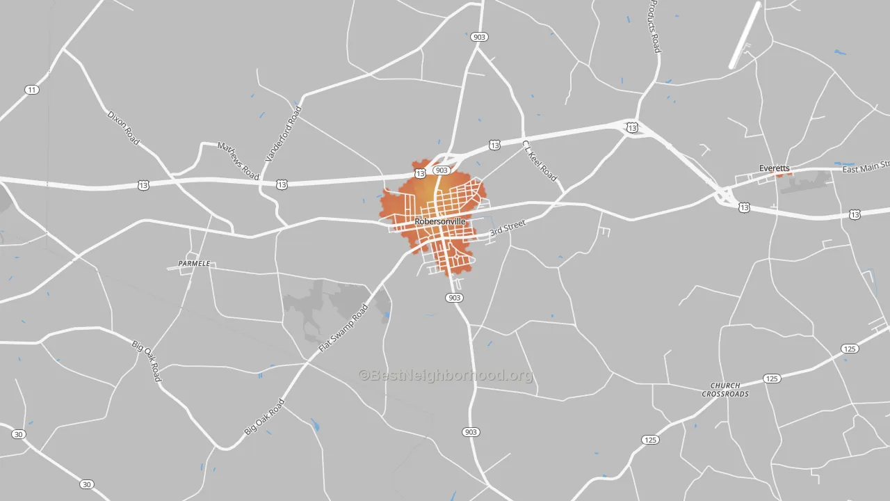 Bike Grade map of 27871, NC