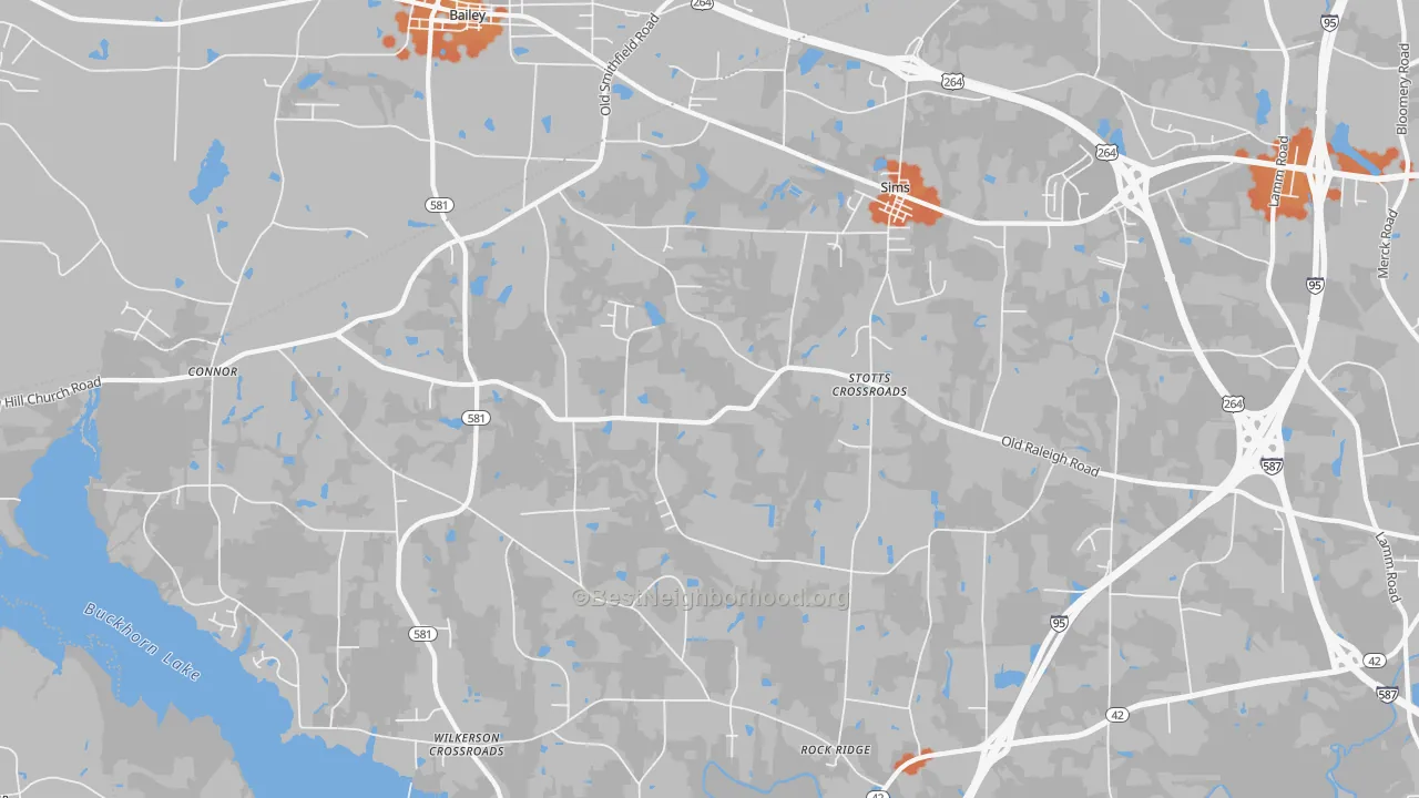 Bike Grade map of 27880, NC