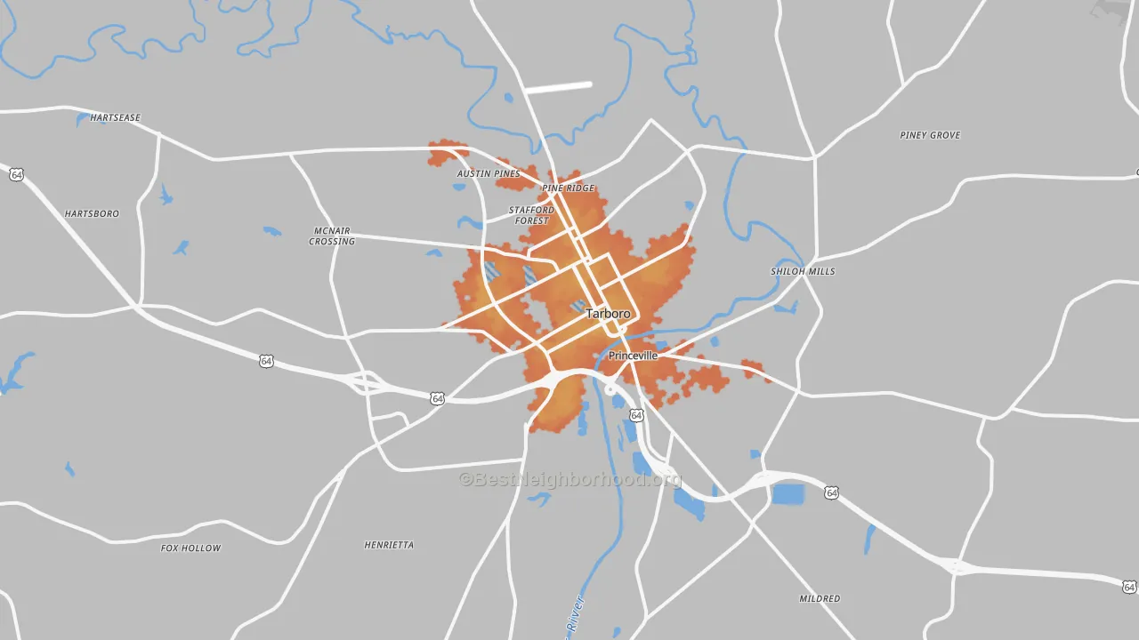 Bike Grade map of 27886, NC