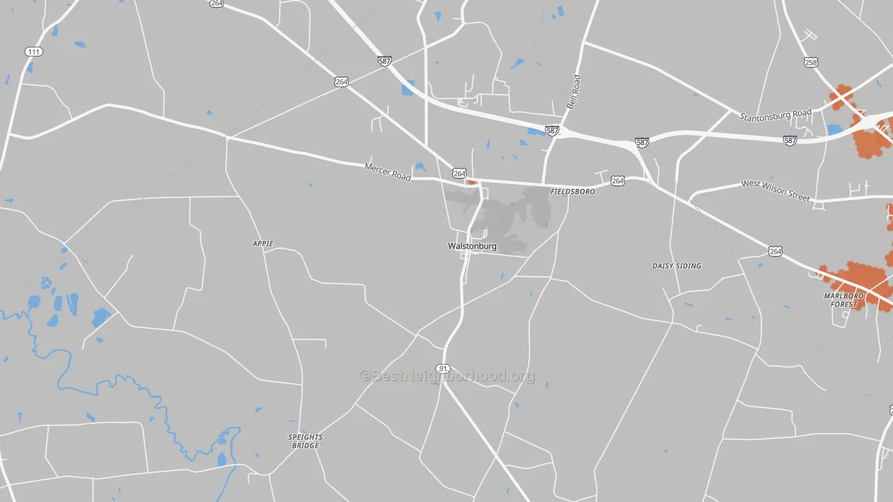 Bike Grade map of 27888, NC