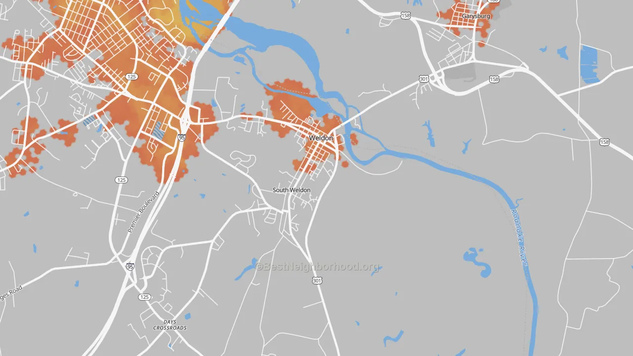 Bike Grade map of 27890, NC