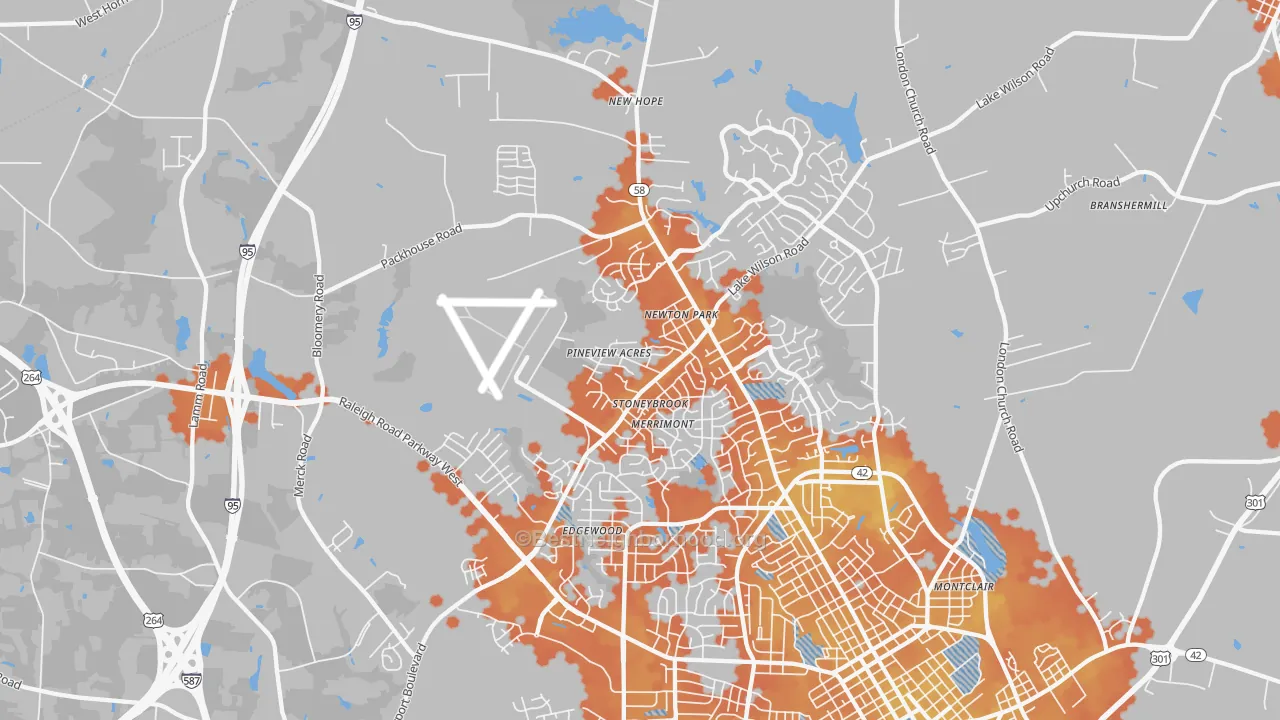 Bike Grade map of 27896, NC