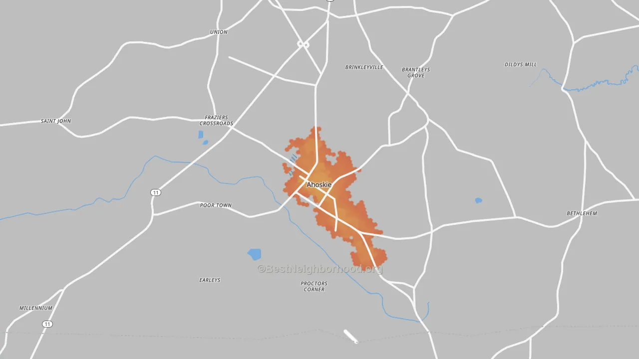 Bike Grade map of 27910, NC