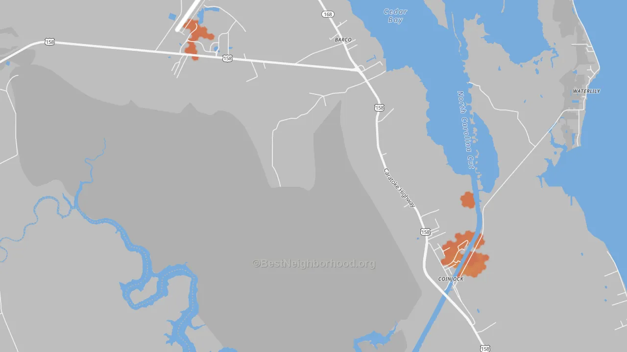 Bike Grade map of 27917, NC