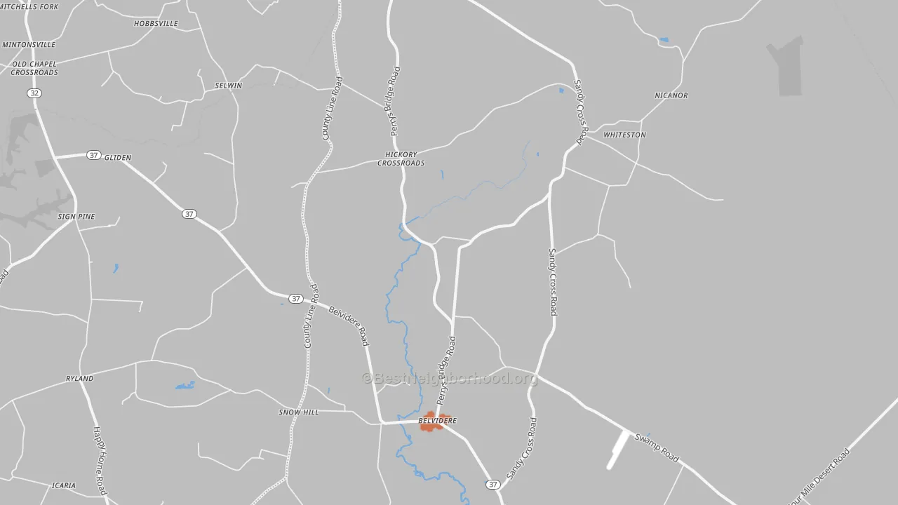 Bike Grade map of 27919, NC