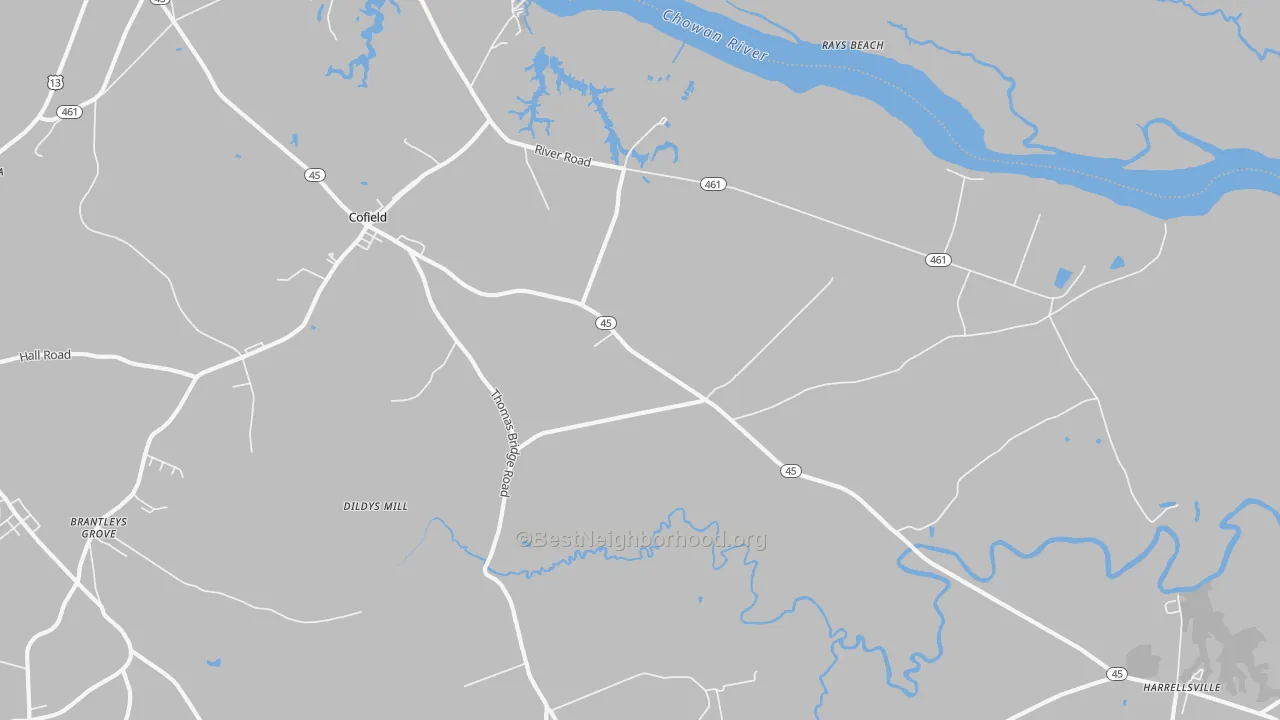 Bike Grade map of 27922, NC