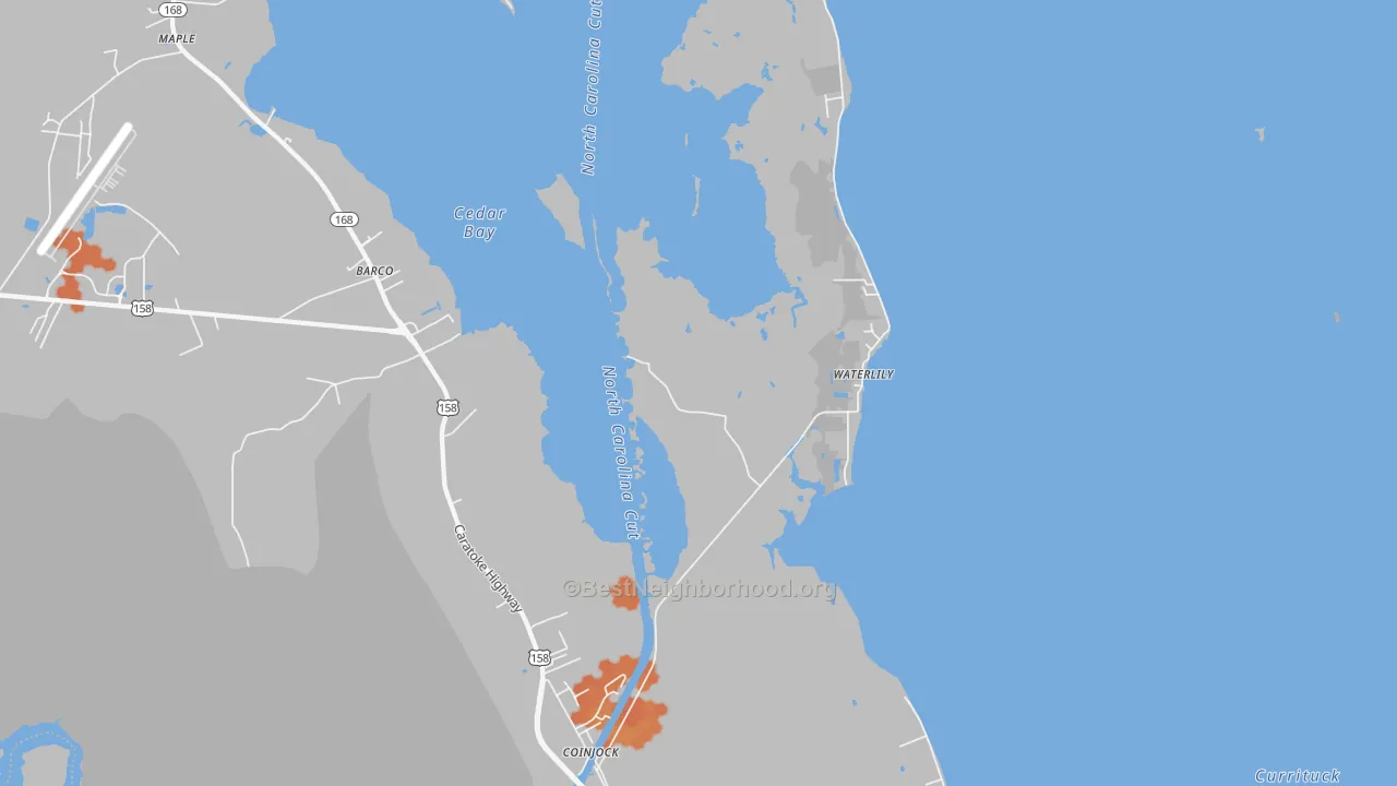 Bike Grade map of 27923, NC