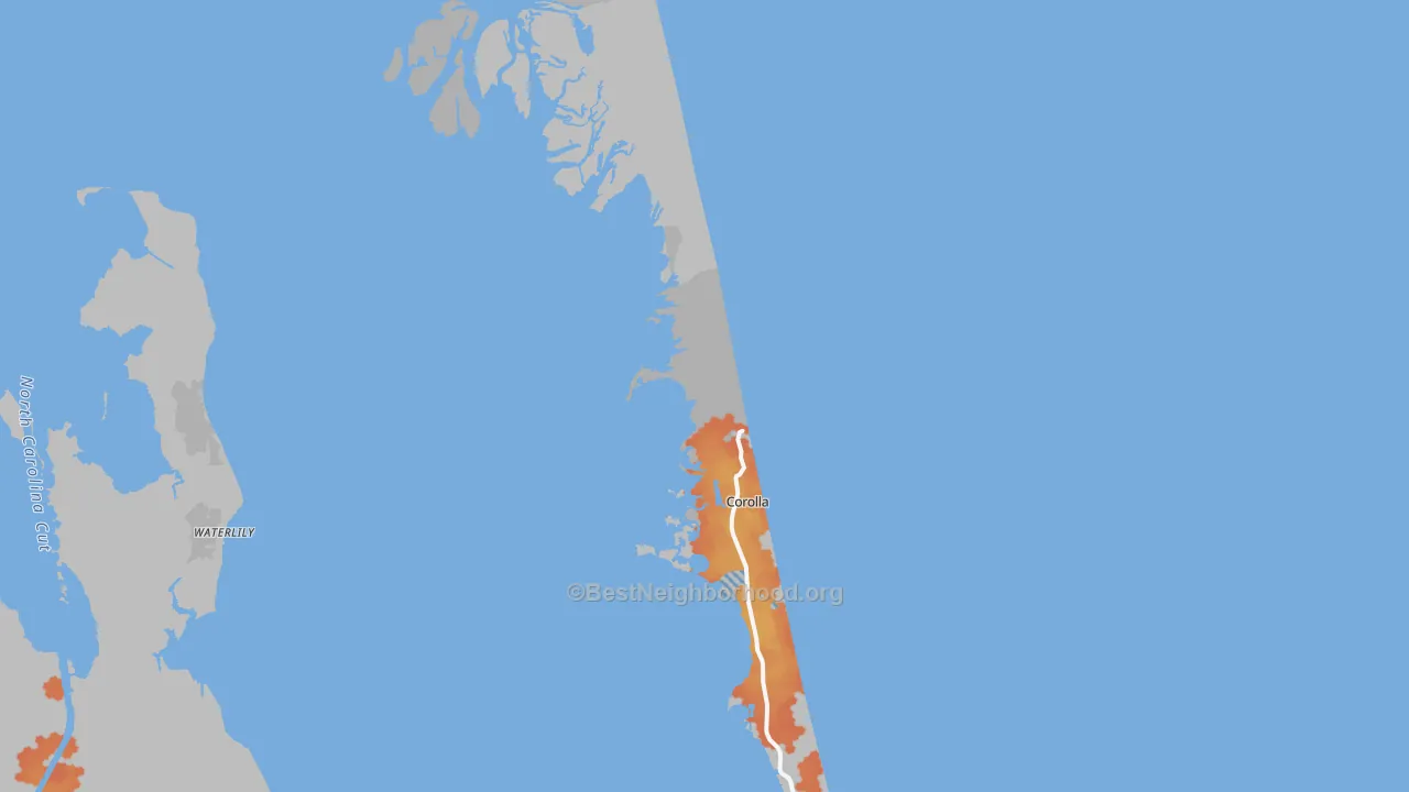 Bike Grade map of 27927, NC