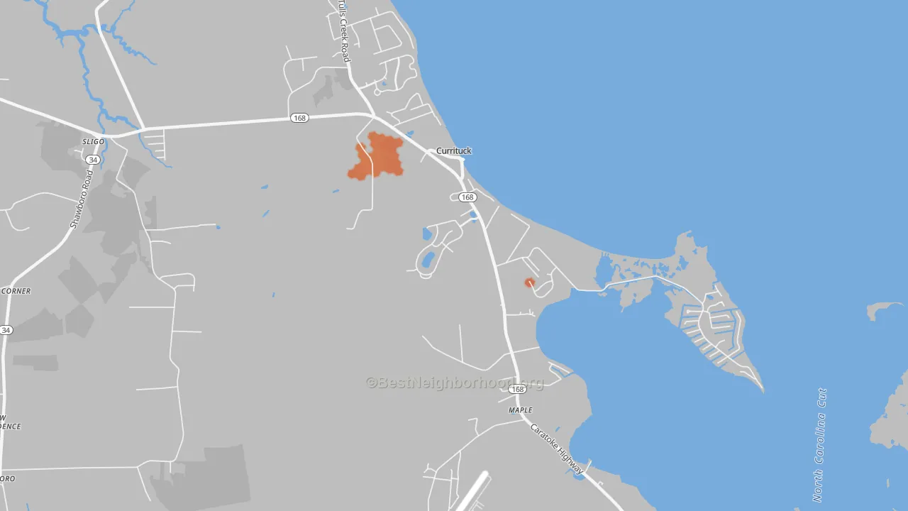 Bike Grade map of 27929, NC