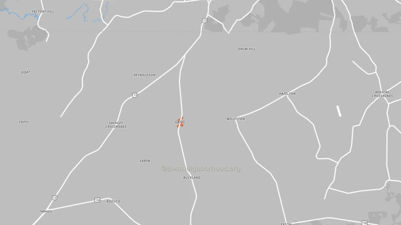 Bike Grade map of 27937, NC