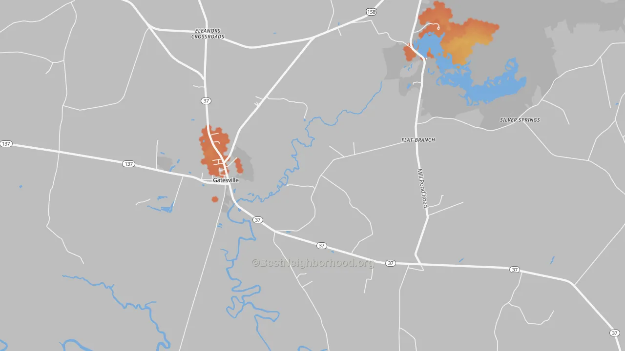 Bike Grade map of 27938, NC