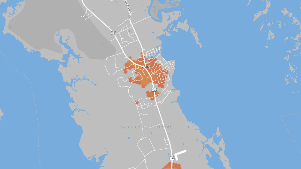 Bike Grade map of 27939, NC