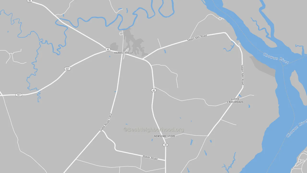 Bike Grade map of 27942, NC