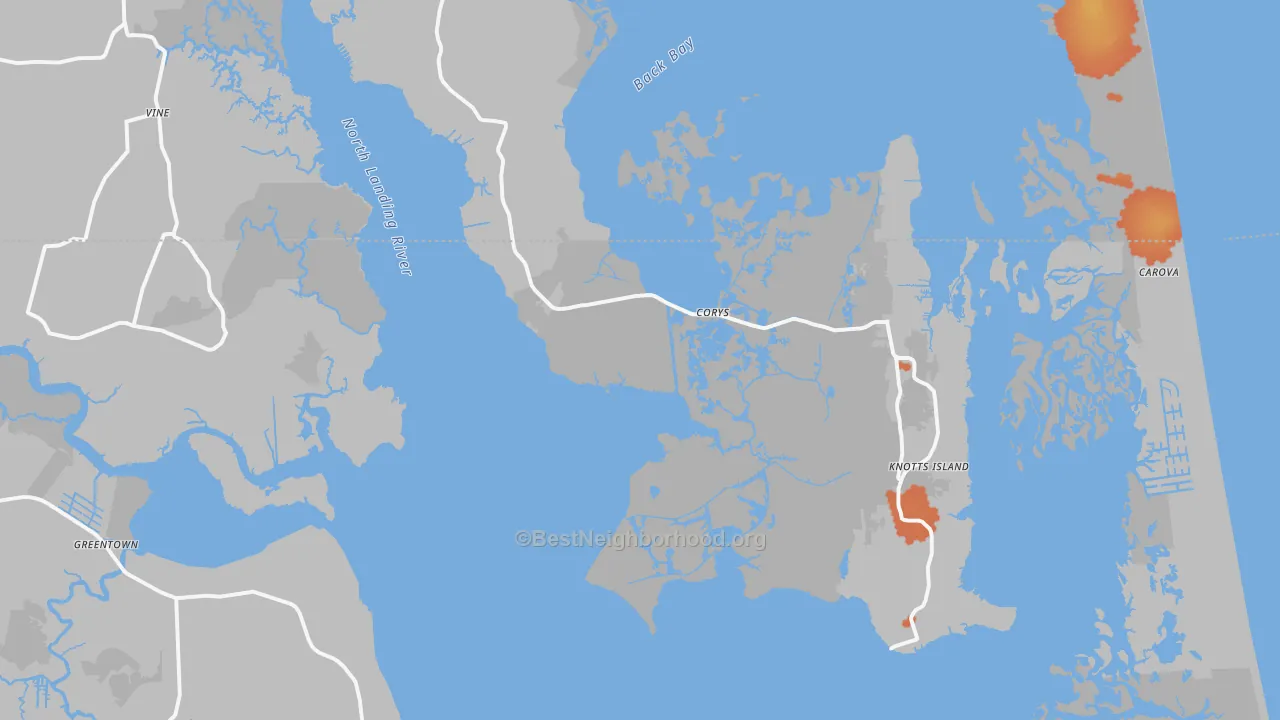 Bike Grade map of 27950, NC