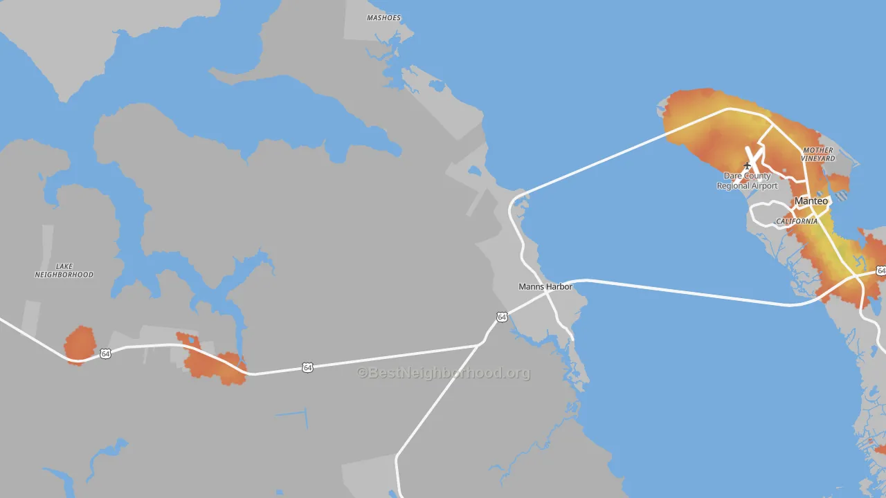 Bike Grade map of 27953, NC