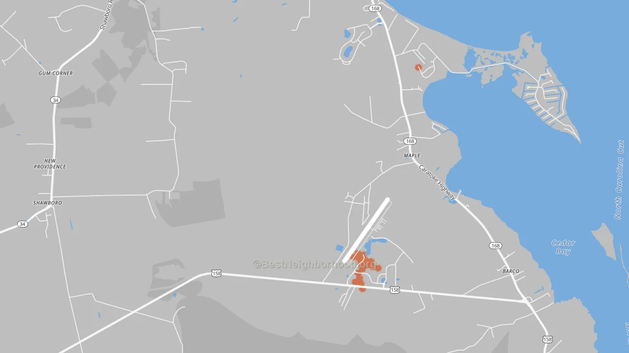 Bike Grade map of 27956, NC