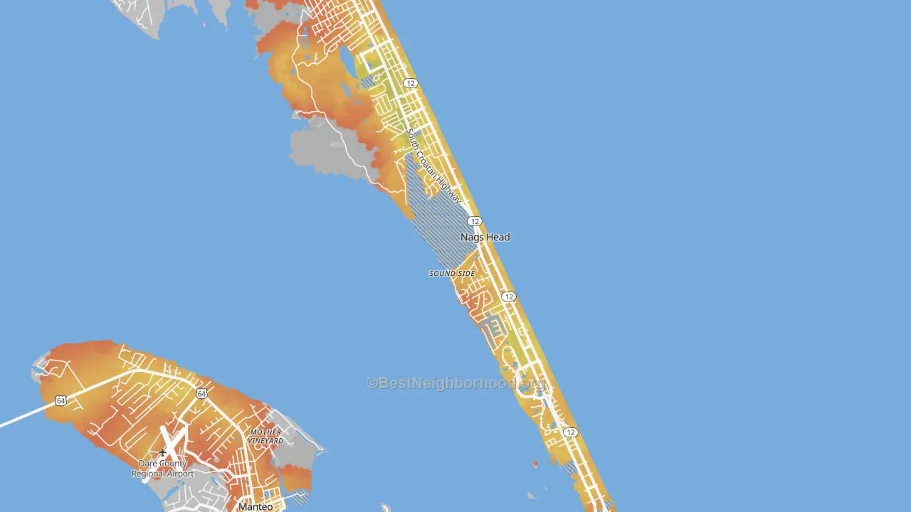 Bike Grade map of 27959, NC