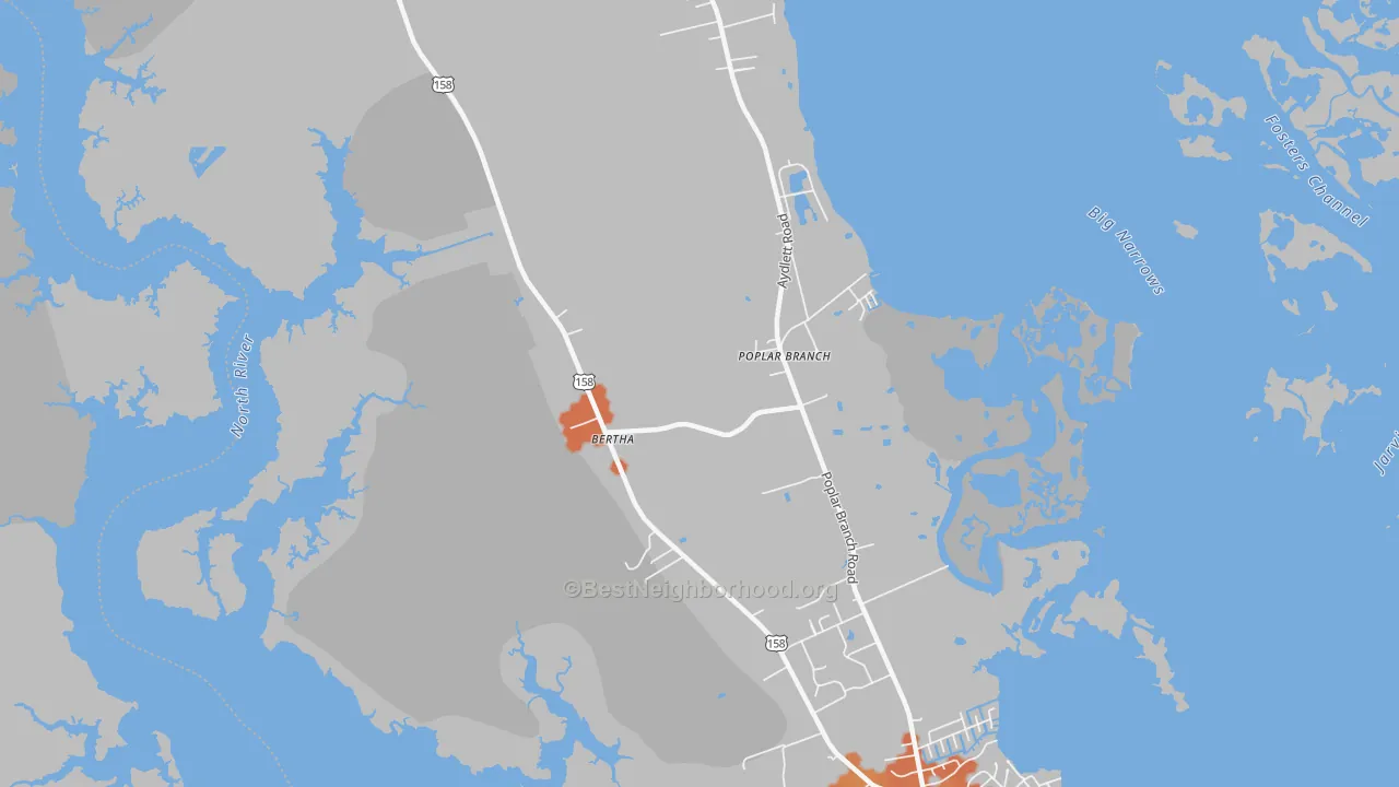 Bike Grade map of 27965, NC