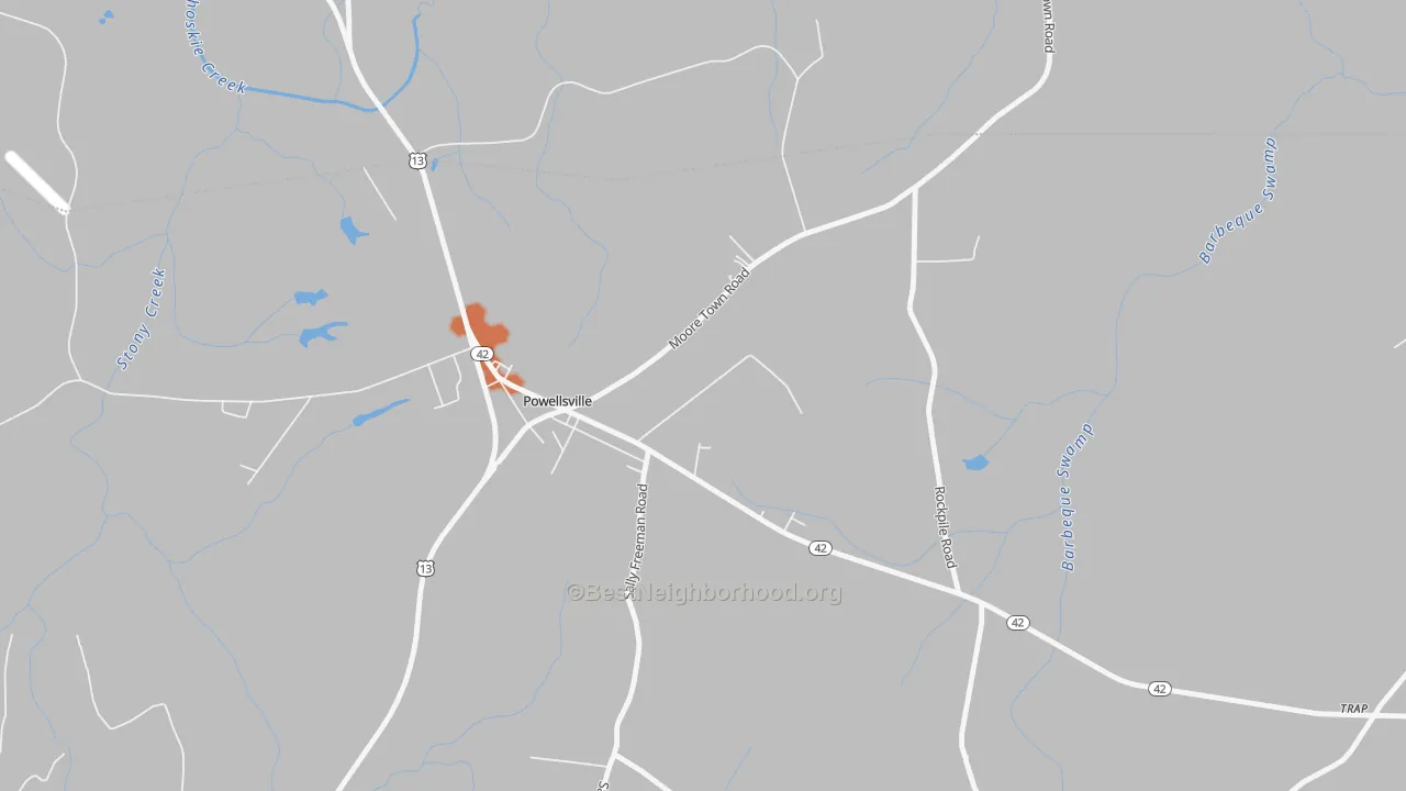 Bike Grade map of 27967, NC