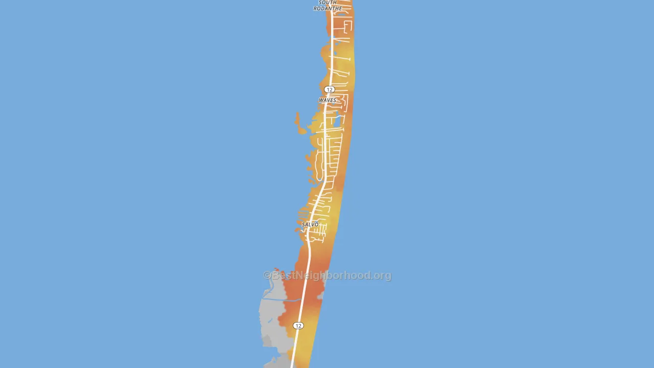 Bike Grade map of 27972, NC