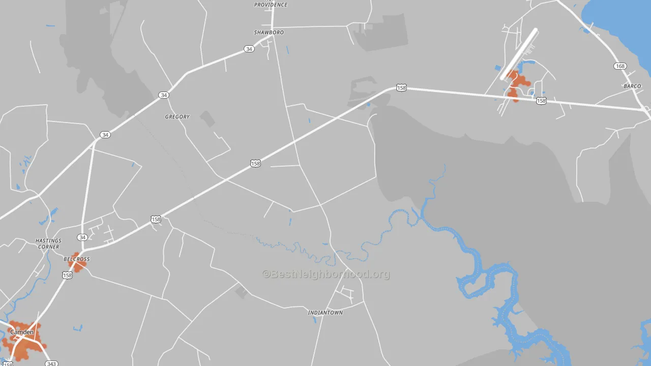 Bike Grade map of 27973, NC
