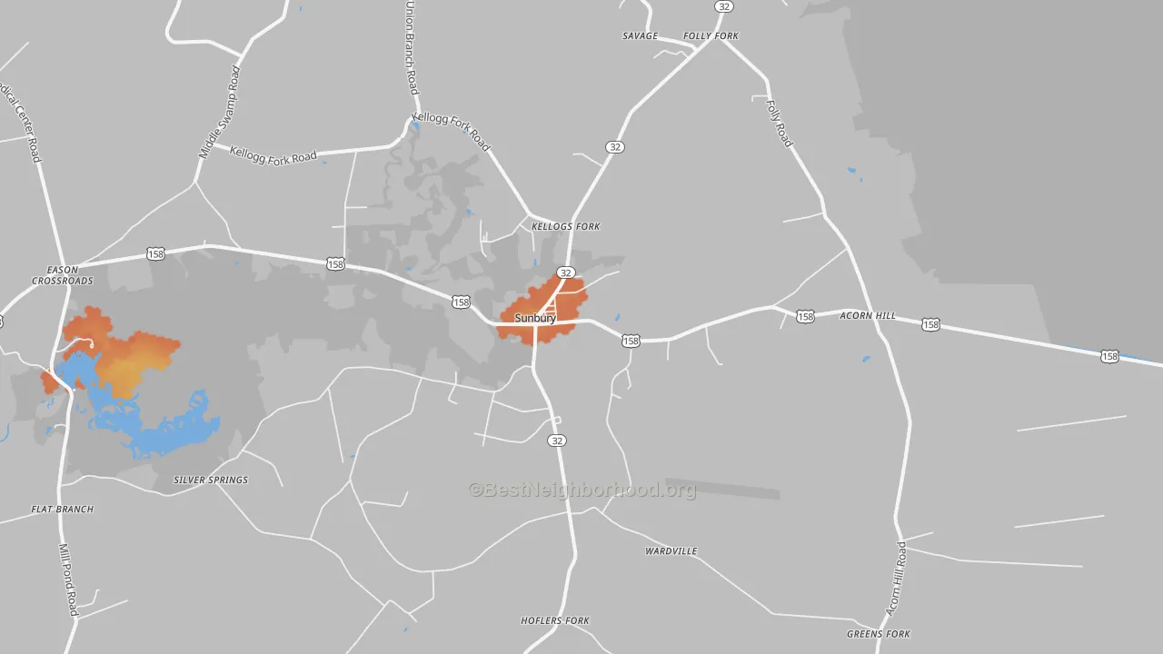 Bike Grade map of 27979, NC
