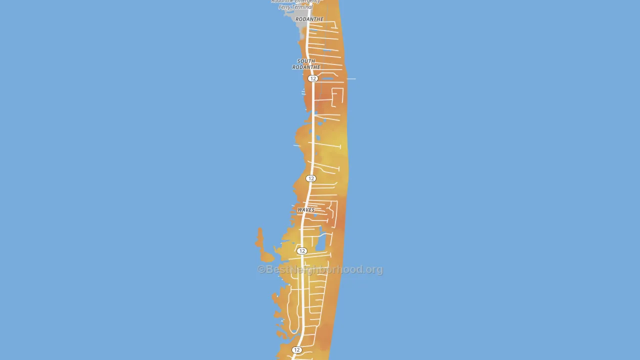 Bike Grade map of 27982, NC