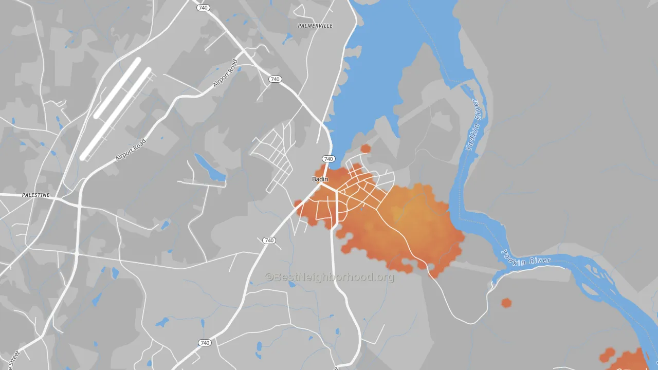 Bike Grade map of 28009, NC
