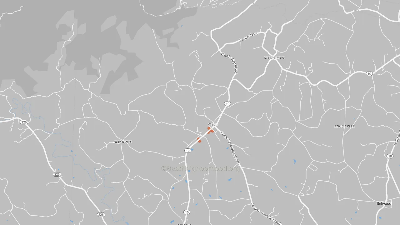 Bike Grade map of 28020, NC