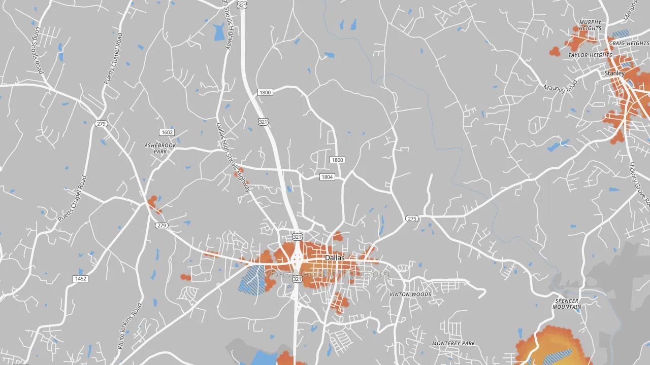 Bike Grade map of 28034, NC