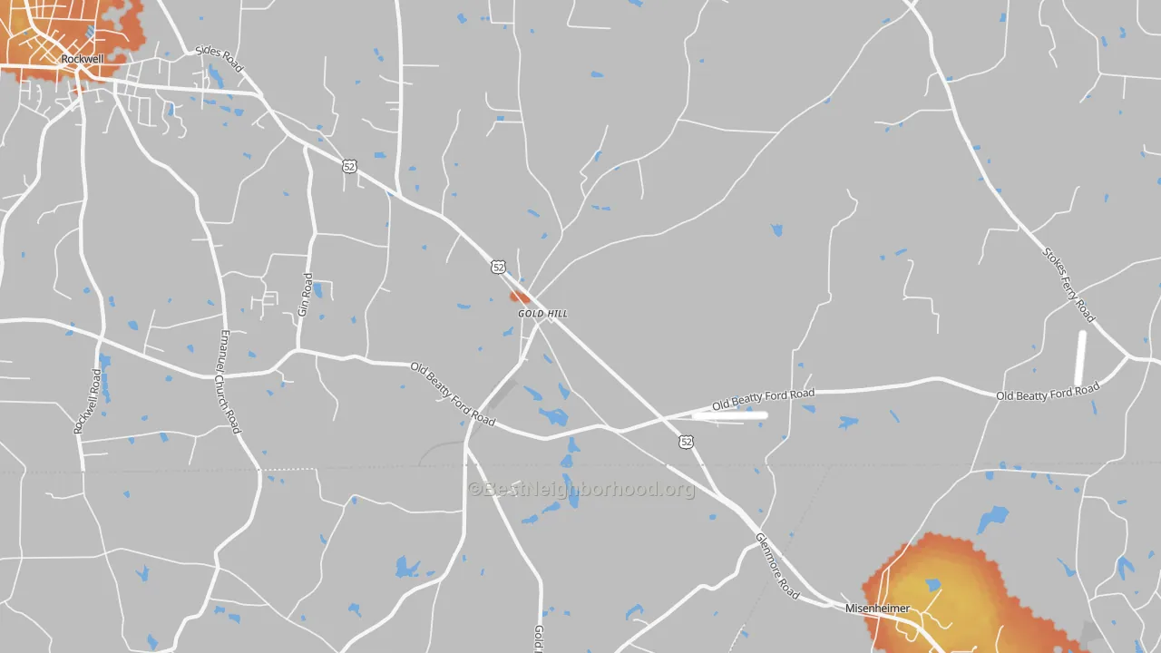 Bike Grade map of 28071, NC