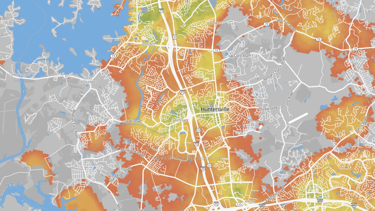 Bike Grade map of 28078, NC