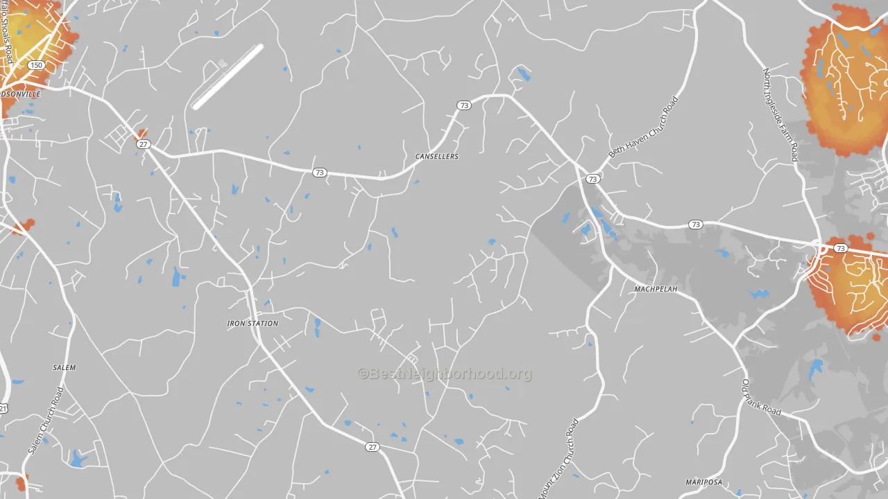 Bike Grade map of 28080, NC