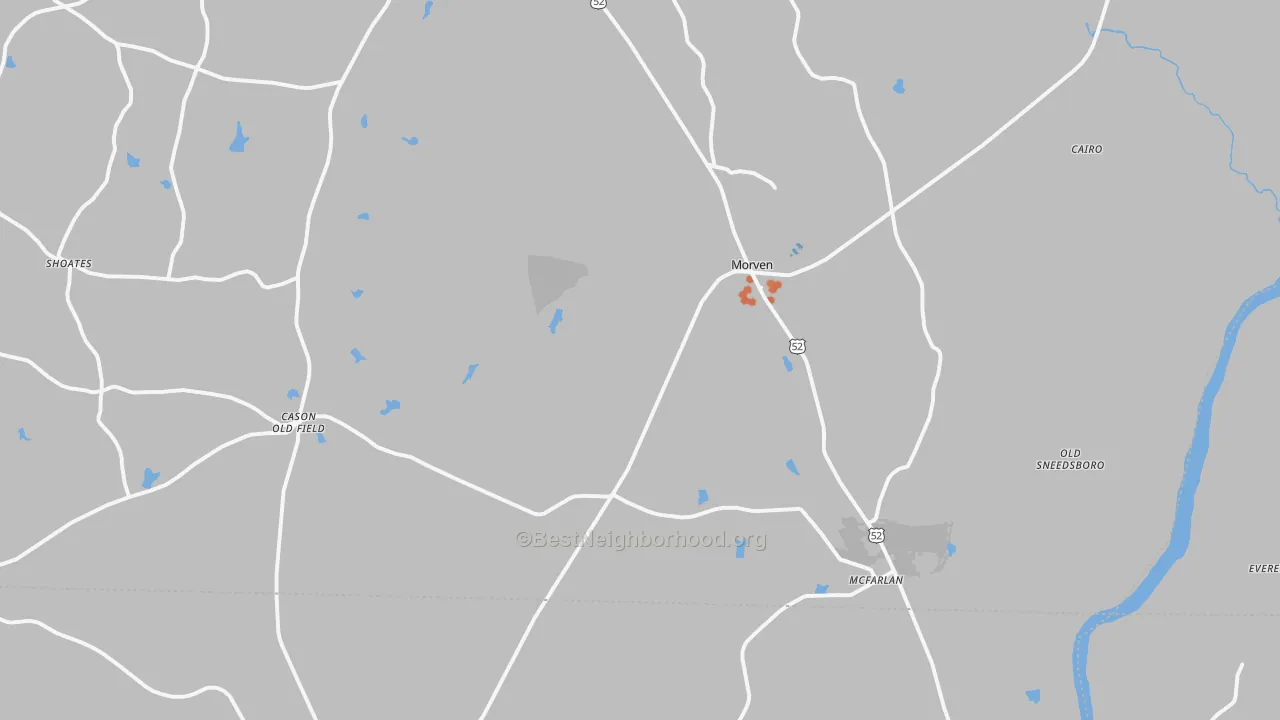 Bike Grade map of 28119, NC