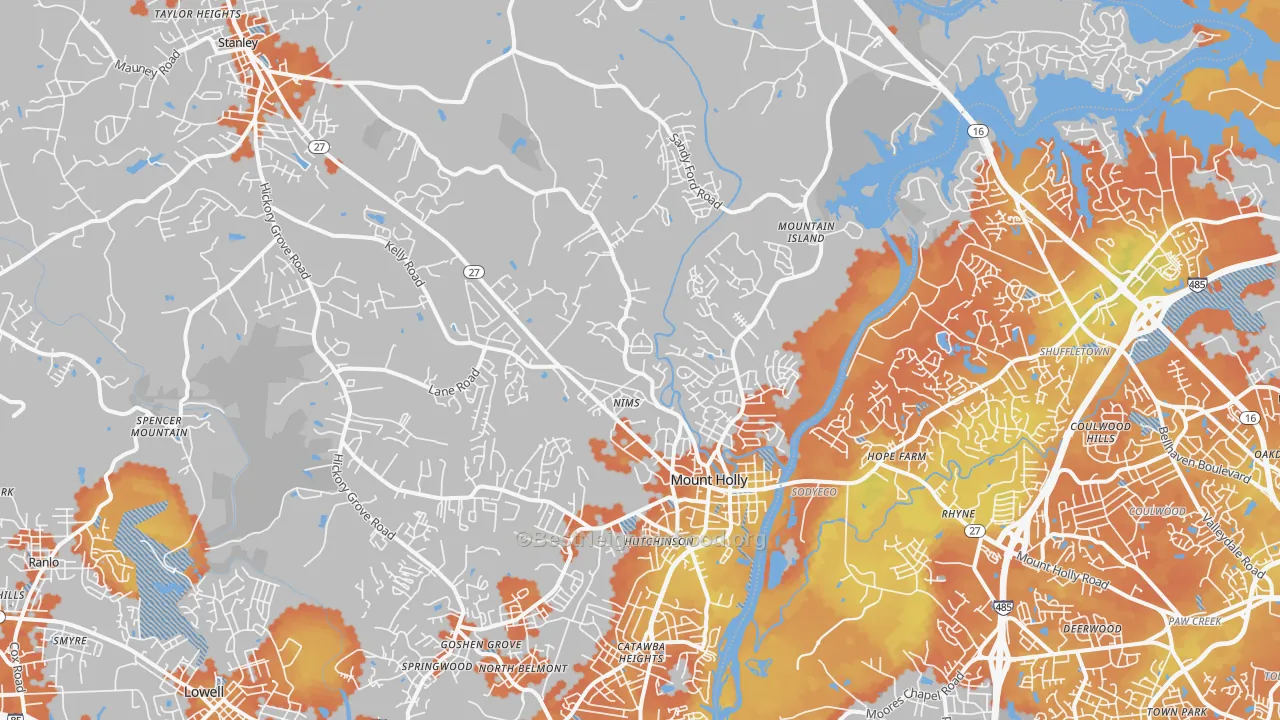 Bike Grade map of 28120, NC